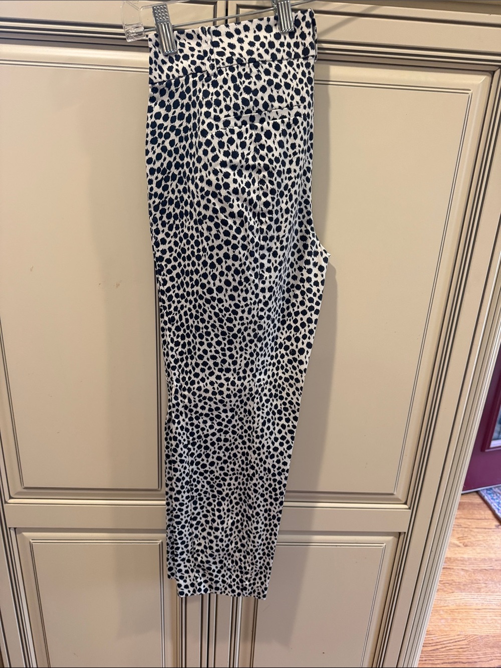 Ann Taylor Black and White Spot Print Pants